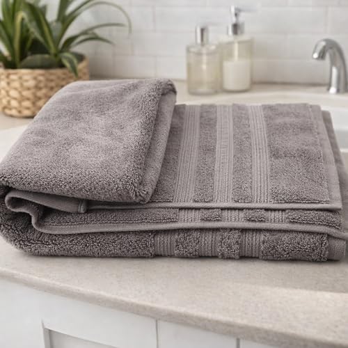 Image of Towels for Bath | Towels for Bath Large Size Bath Towel - Soft & Absorbent | 600 GSM | 1 Piece Bath Towel for Men /Women | 70 cms x 140 cms - Slate Grey