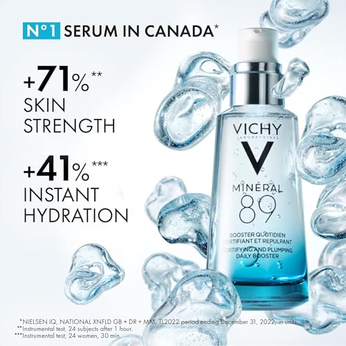 Vichy Minéral 89 Fragrance Free Face Serum Gel Booster or Cream, with Hyaluronic Acid, Hydrates and Strengthens & Suitable for Sensitive Skin. Paraben-Free, Alcohol-Free, Silicone-Free. - Image 3