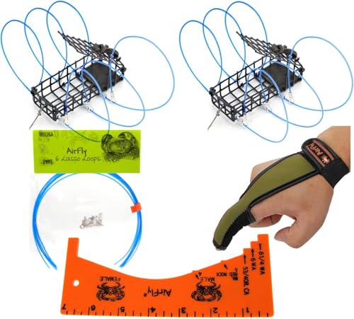 AirFly Castable Crab Trap for Pier, Jetty & Surf - 6-Loop Fishing Pole Crab Trap | Dungeness, Blue & Rock Crabs | Lead-Free | CA, OR, WA, MD & FL, Made in USA