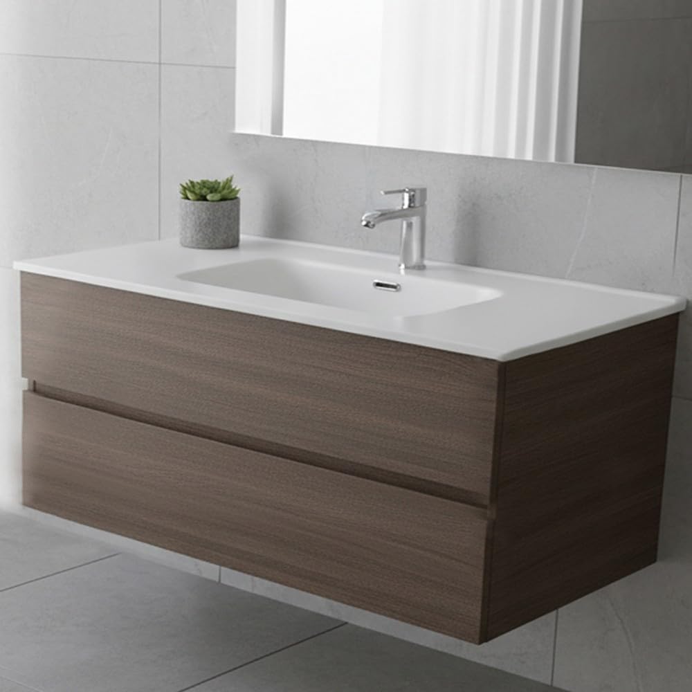 Lavabo da Appoggio Consolle in ceramica 1 vasca 101x46.5 cm. colore Bianco Lucido