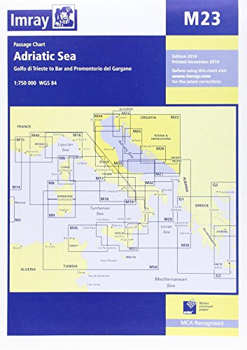 Imray Chart M23: Adriatic Sea Passage Chart; Golfo Di Trieste to Bar and Promontorio Del Gargano