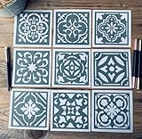 FACILITÉ D'UTILISATION: Pochoir auto-adhésif et repositionnable, facile à nettoyer pour maintenir la qualité des motifs.