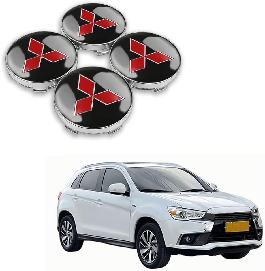 4PCS Car Wheel Hub Center Caps for Mitsubishi Eclipse Cross 2018-2023 60mm, Wheel Emblem Badge Decals, Auto Decorative Hubcaps Accessories