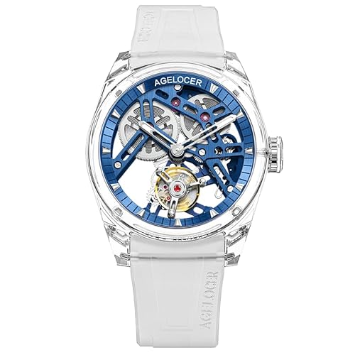 AGELOCER "Ice Never Melts" 2.0 Limited Edition Tourbillon Watches Men, Free-Sprung Balance Crystal Case Mechanical Watch