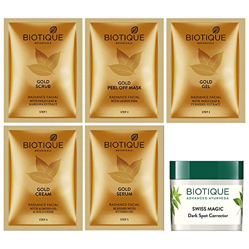 Image of Biotique Bio Pearl White Facial Kit, 65g And Biotique Bio Gold Radiance Facial Kit, 65 g