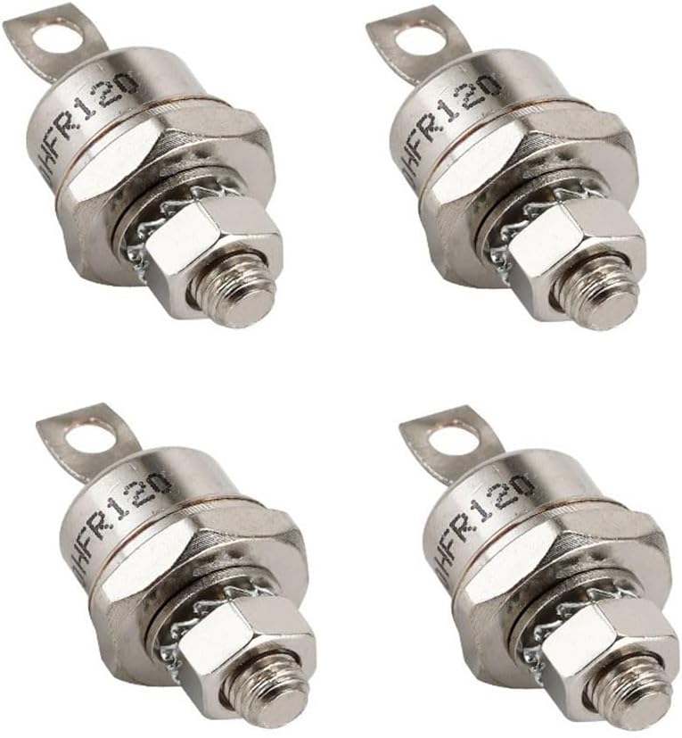 4Pc 1200V Stud Mount Diode Set, Positive Cathode Negative Anode Diode for High Voltage Protection, Overvoltage Protection Component,