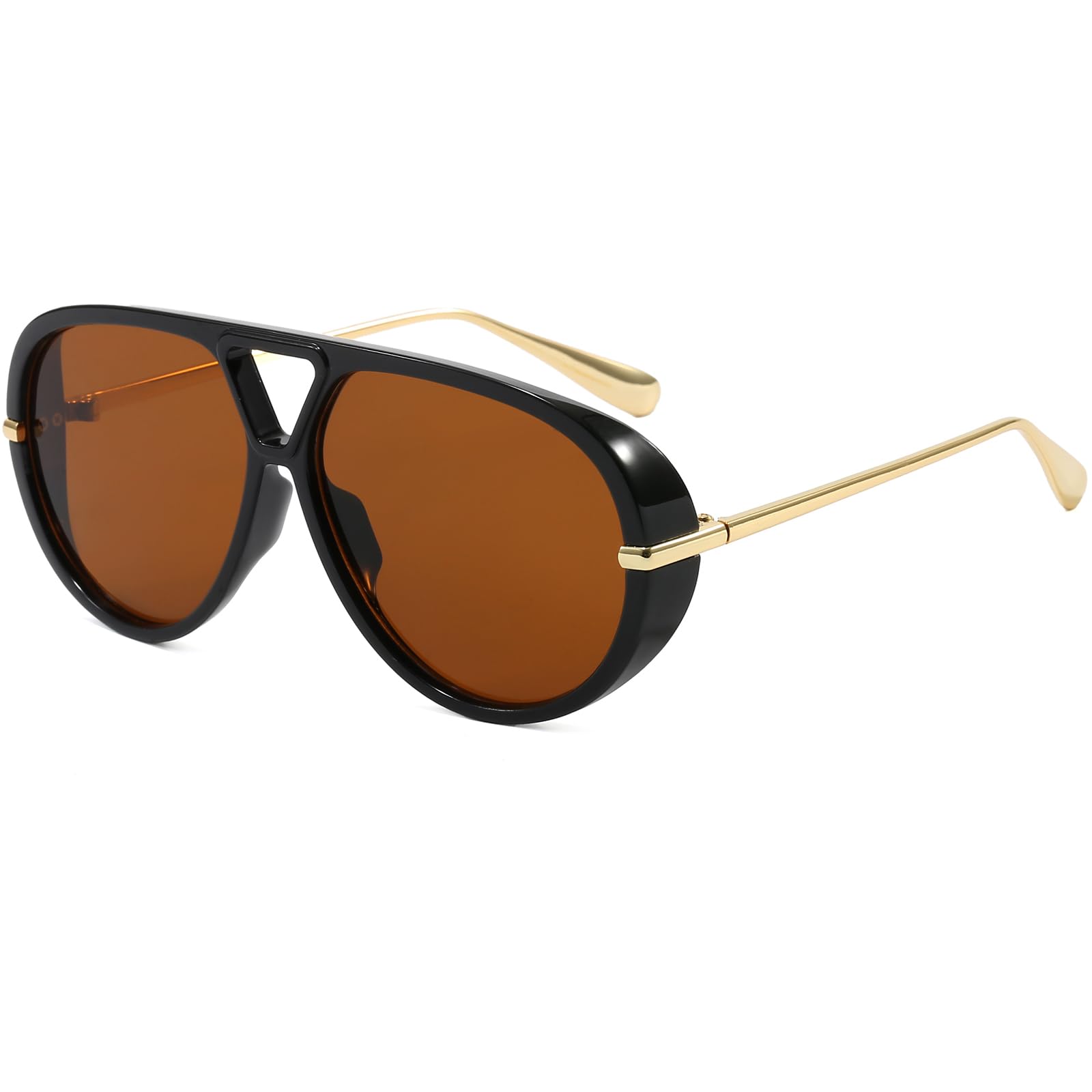 AIEYEZO Oversized Aviator Sunglasses Women Men Fashion Retro Big Frame Sun Glasses Designer Ladies Shades