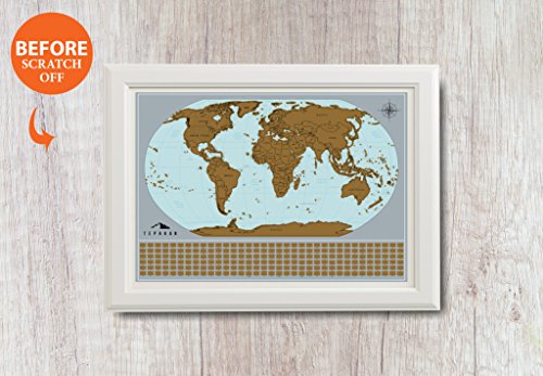 Tephran Scratch Off Map Of The World Poster #TOP1