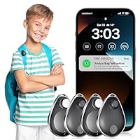 Utag GPS-Tracker für Kinder, 4 Stück, Sicherheitsetikett mit Pins funktioniert mit Apple Find My (nur iOS), Lost-Modus, Mfi-zertifiziertes Anti-Emoval-Tracking-Gerät für Kinder, ältere Menschen