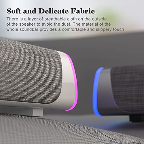 Soulion R30 Computer Speakers, Usb Powered 3.5Mm Aux Small Pc Speakers, Colorful Led Lights With Switch Button, Surround Sound Portable Computer Sound Bar Speaker thumb #5