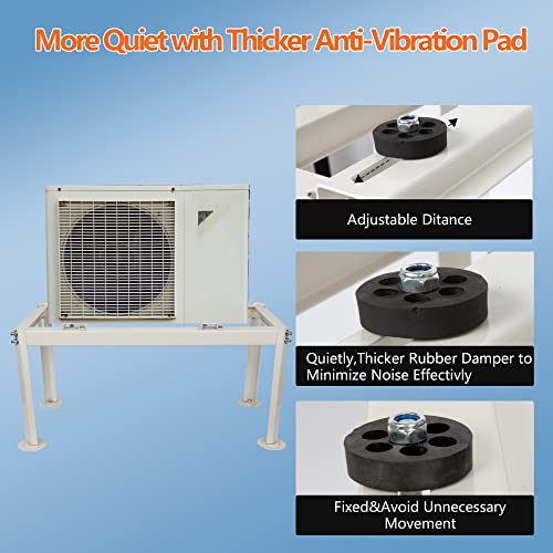 Wecooper Mini Split Ground Stand For 9000-18000Btu, Heavy-Duty Condenser Stand, Mini Split Ac Bracket For Ductless Air Conditioners Heat Pump System #TOP3