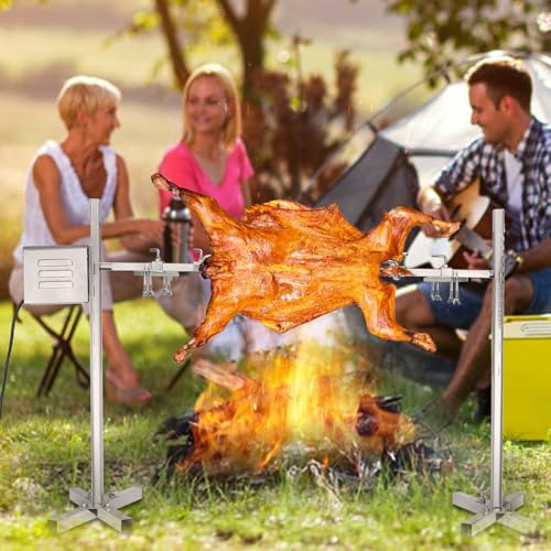 Yontwe 15W SP-S40 60KG/132LBS Edelstahl BBQ Grill Zubehör 2.7 RPM Bräter Elektromotor Ziegenschwein Huhn BBQ Spieß Rotisserie Roaster Grill