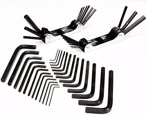 New 45pc Hex Key Allen Combo Set Long and Short SAE MM Folded Arm 1/16-3/8" 1.5-10mm