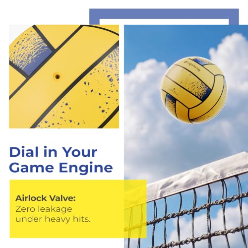 Image of Lifelong Volleyball for Kids, Teens & Adults | Lightweight PVC | Soft Touch Training Ball | Indoor & Outdoor Play | Beach, Pool & Recreational Play | Yellow | 8.6 inches