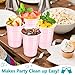 LANLISA 50 Light Pink Plastic Cups, 16 oz Disposable Cups, Drinking Cups For Birthday Party, Valentines, Baby Shower, Easter Party, Mothers Day