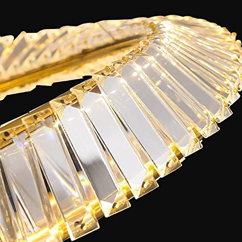 Lustre moderne à LED en cristal 50 cm à intensité variable pour un salon design