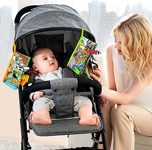 HECCEI Baby Cloth Book, Soft Crinkle Books with Animals Tail Activity Toddler Early Development Interactive Sensory Books for Babies Infant Toddler (Farm Tails) - Image 7