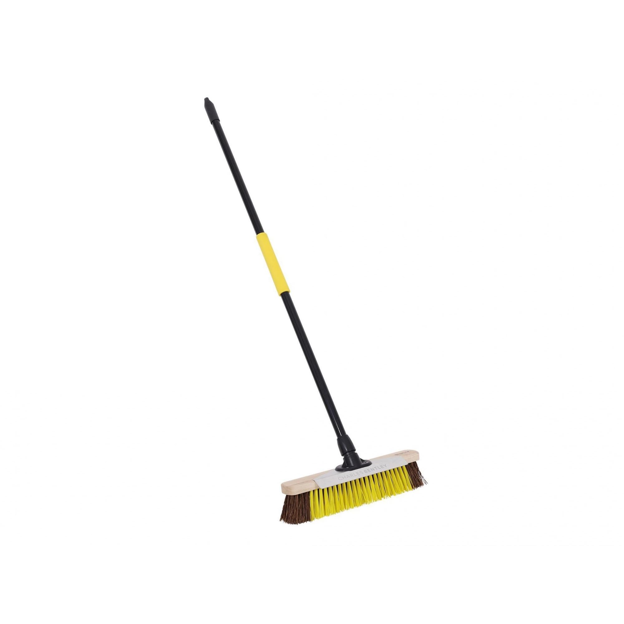 Bulldozer Heavy Duty Utility Broom Complete With Scraper And Handle 15.9" (380Mm) In Neoprene Yellow