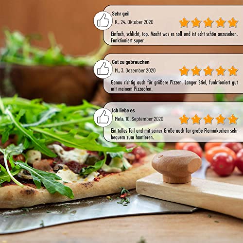 Professionele pizzaschep XXL, Aluminium pizzaschep broodschep ruimtebesparend premium model houten steel, vierkante broodschep must-have accessoire voor pizzabakkers (Roterende handgreep) - Image 8