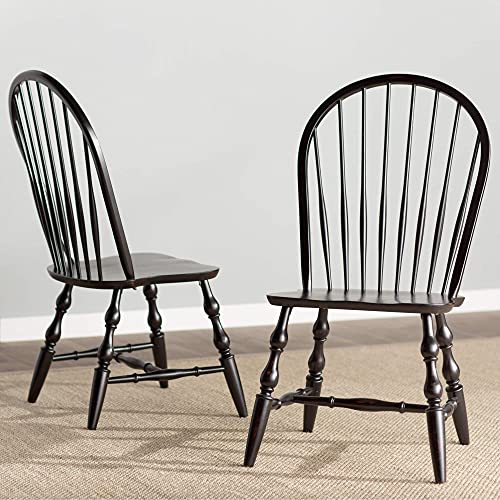 Sunset Trading Windsor Dining Chair Set, 41", Antique Black - Image 2