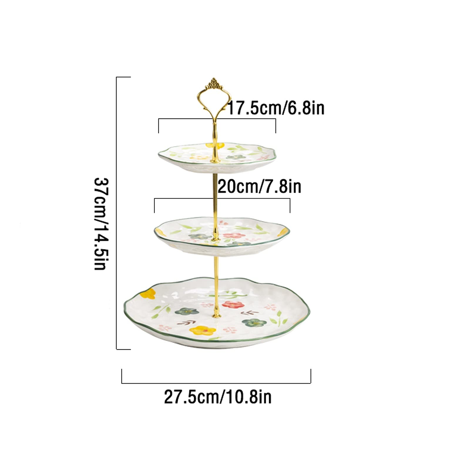alzatina per torte, Espositore for dessert in ceramica a 3 livelli, tazza multiuso