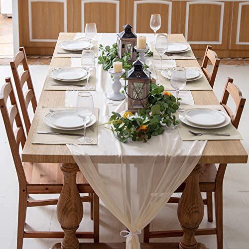 Rinpon Cloth Placemats Set Of 8, Linen Type Fabric Placemats Machine Washable Placemats Heat Resistant Placemats Wrinkle Free Thick Polyester Kitchen Place Mats For Dining Table (Beige) #TOP6