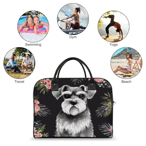 Bolso Schnauzer Tote Nylon con Asa Ajustable miniatura 4