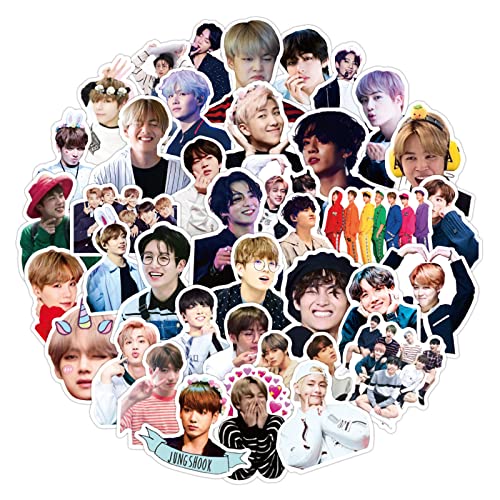 B Stickers 50PCS Sticker for Water Bottle,Kpop Stickers Vinyl Waterproof Sticker for Kids.Laptop,Bumper,Skateboard,Water Bottles,Computer,Phone,Decals for Kids Teens Adult