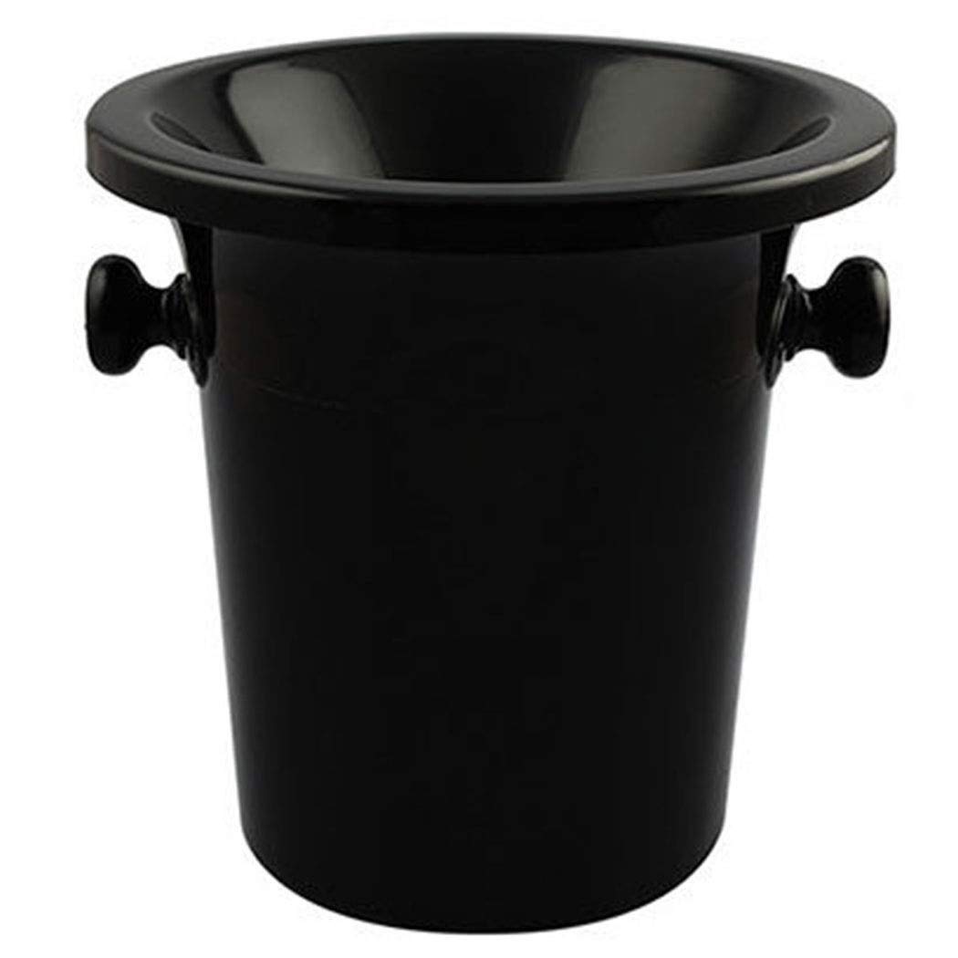 Cubeta​para Hielo, Cubo de Hielo para Botella de Vino, Hecho a Mano en Cubo de Hielo Negro con Aislamiento de Doble Pared con Pinzas para Hielo y abridor de Botellas