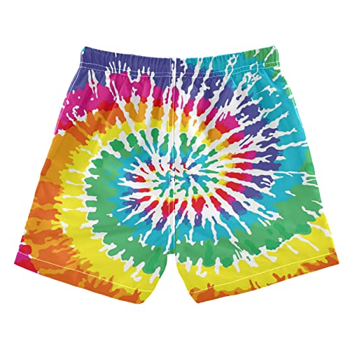 Kfbe Tie-Dye Rainbow Boys' Swim Trunks Quick Dry Beach Board Shorts For Kids 6 20810643, 6 Years #TOP1