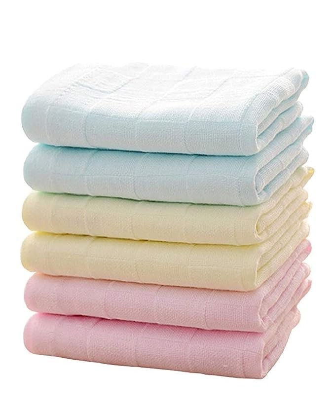 100% Cotton Small Size Handkerchief/Rumal/Face Towel for Women, kids, Girls, Baby | Extra Soft And Super Absorbent Handkerchieves For Women's - Set of 6 (11" x 11")-image-22