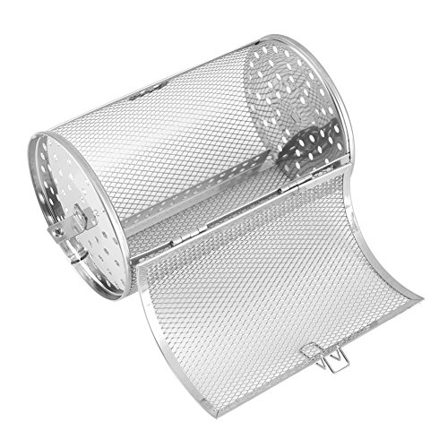 ASHATA Tostador de Café Horno Cesta Hornear,Jaula Asador Tambor Horno de Acero Inoxidable para Hornear...