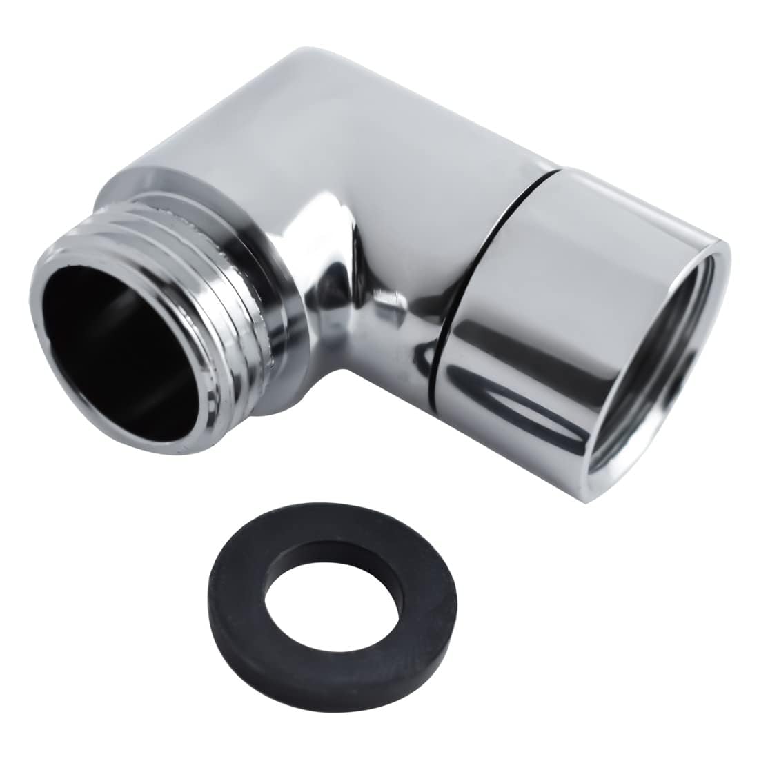 ZESE 90 Degree Shower Head Elbow Adapter, Chrome Handhold Shower Arm Extension Elbow Connector for Wall-mounted Shower or Handheld Showerhead