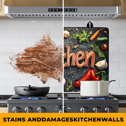 Image of Kitchen Stove Top Cover Retro Flower Gas Stove Top Cover for Home Decoration Kitchen Pad Non-Stick Washable Cooktop Covers Countertop Protector Keep Stove Clean 28 inchx20 inch