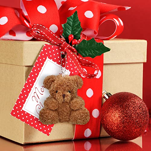 Threan 8 Pcs Mini Plush Bears 4'' Small Bear Bulk Stuffed Animal Toys Tiny Soft Bear Doll Present Stuffers For Graduation Baby Shower Party Favors Supplies (Brown, Apricot) #TOP3