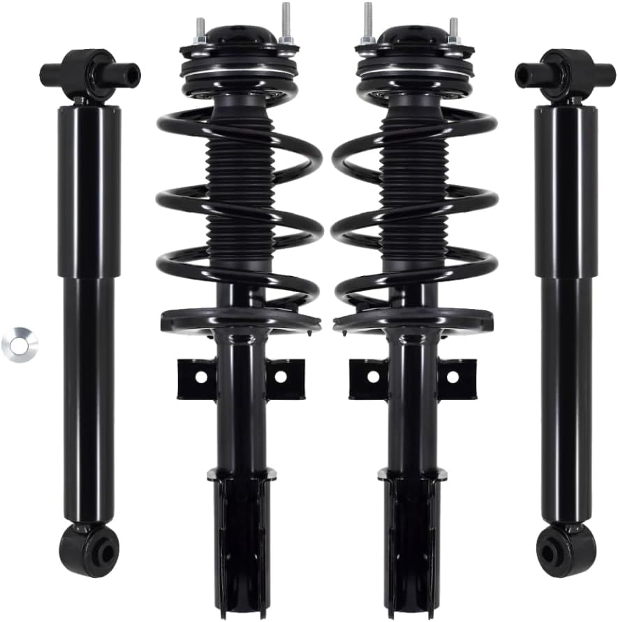 PM Auto Set of 4 Front Quick Complete Strut-Coil Spring-Rear Shock Compatible With 2007-2012 GMC Acadia V6 3.6L Monotube Performance Upgrade