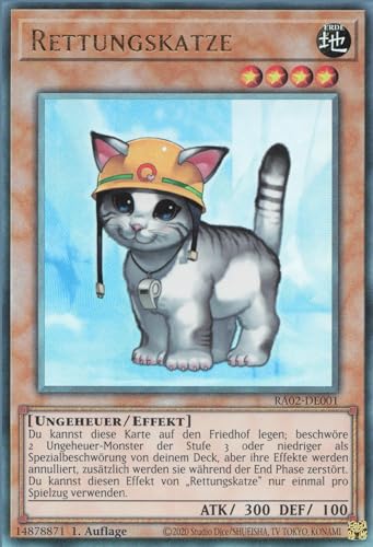 Rettungskatze (V.13) RA02-DE001 Ultimate Rare Deutsch Boosterfrisch 1. Auflage - 25th Anniversary Rarity Collection II - mit ReCollectibles-Versandschutz - für Yu-Gi-Oh!