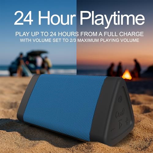 Image of OontZ Angle 3 (4th Gen) - Portable Bluetooth Speaker, 12W Stereo Sound, 24 Hour Playtime, Rich Bass, 100 Foot Wireless Range, Waterproof, Home, Outdoor, Travel, Great Gift (Blue)