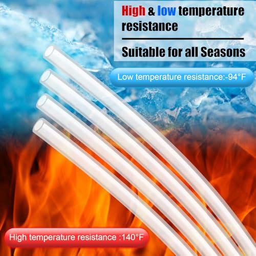 Image of Nuanchu 100ft Polyethylene Tubing, 3 /8 inch Od, 1 /4 inch ID, 0.062 inch Wall Polyethylene Tubing Food Grade White Translucent Hose for Beverage Pump, Homebrew, Brewing