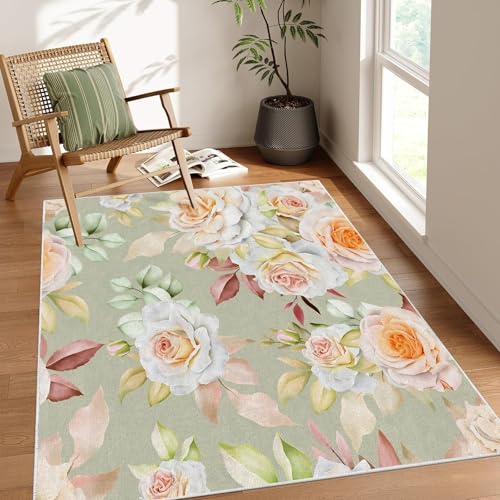 Vintage 5x7 Rug - Bohemian Rug 5x8 - Natural Color