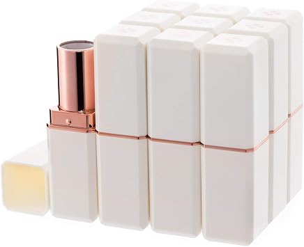 Allwon 10Pcs White Empty Lipstick Tubes DIY Lip Balm Container Square Tube