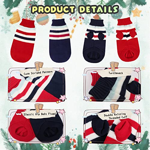 Rypet 2 Packs Striped Dog Sweater - Warm Knitted Sweater Soft Turtleneck Knitwear Dog Winter Clothes For Small Medium Large Dogs #TOP2