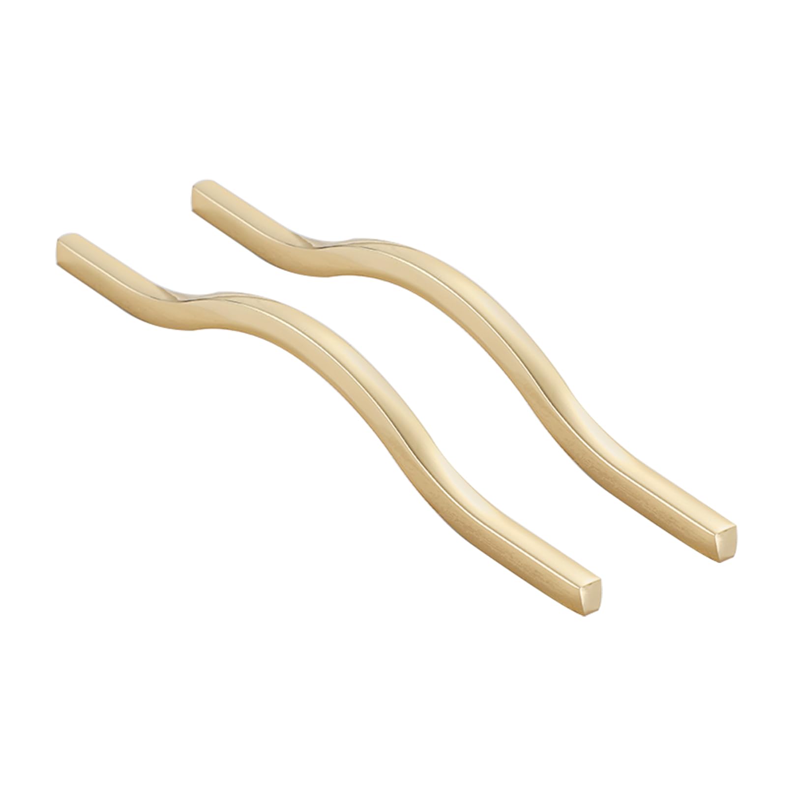 Golden Furniture Handles 2 Pack Zinc Alloy Wardrobe Pulls Solid Forged Drawer Knobs Cupboard Door Handles Kitchen Cabinet Handles (Hole Distance 288/320mm)