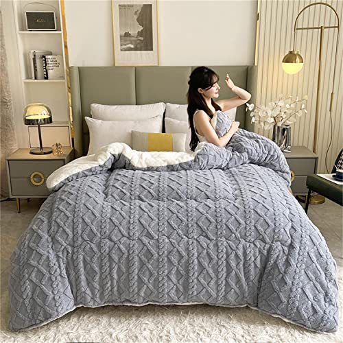 2023 New Thickened Super Soft Insulation Hibiscus Winter Quilts, Lightweight Breathable Warmth Thick Bed Comforters, Fluffy Plush Double-Sided Twin Size Velvet Blanket Quilt for Cold Weather.
