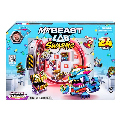 Calendario de Adviento MrBeast con mini monstruos festivos y cápsulas de fusión