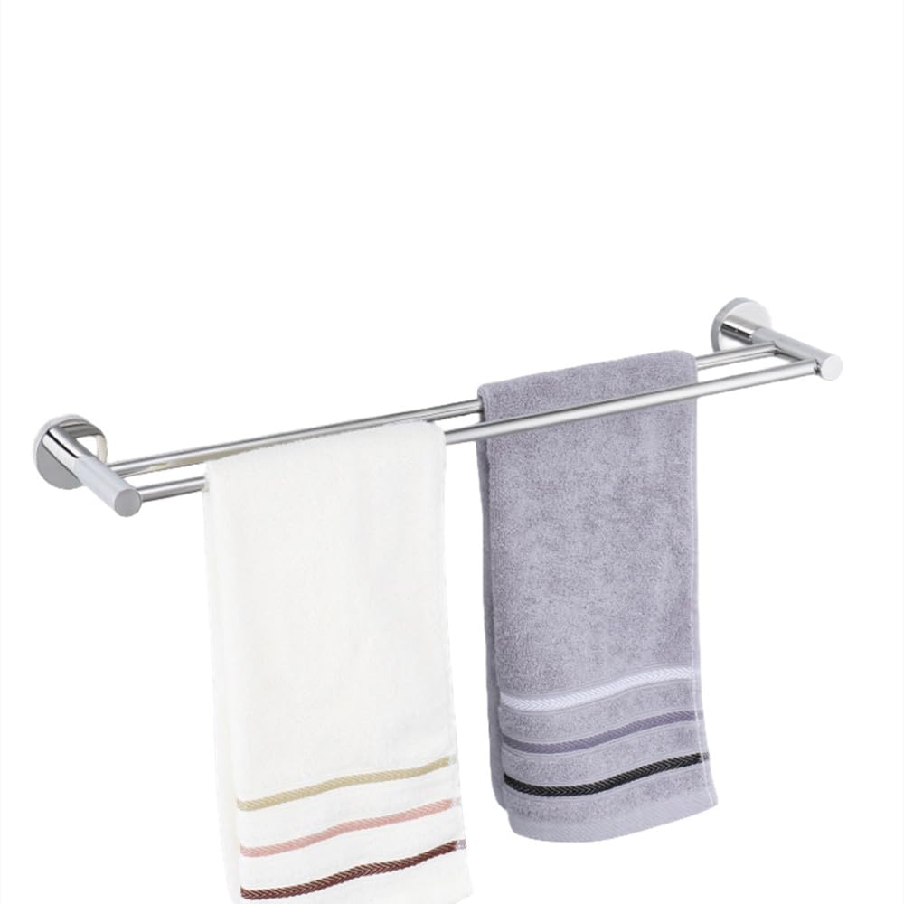 Accessoires de salle de bain chromés avec porte-serviettes et étagère en verre