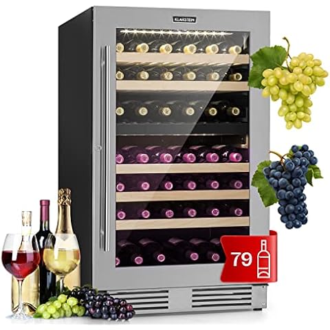 KLARSTEIN Vinovilla Vinoteca para Vino Empotrable, Botellero 2 Zonas Refrigeración, Nevera para Vinos, 79 Botellas Cover
