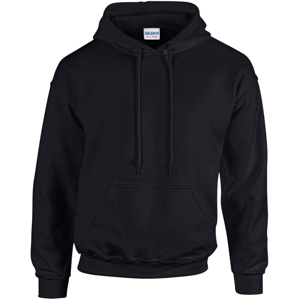 GILDAN Heavy Blend Adult Unisex Hooded Sweatshirt/Hoodie (5XL) (Black)