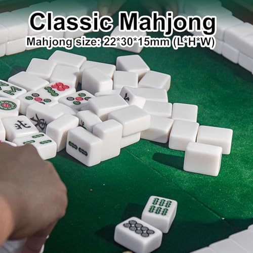 Mesa Plegable de Mahjong con 144 piezas, Verde miniatura 6