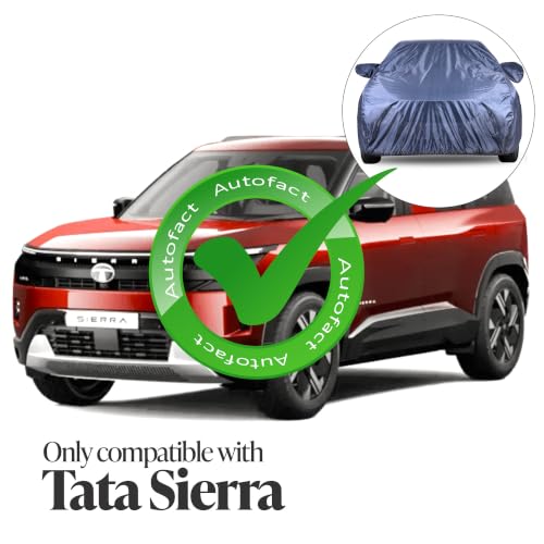 Image of Autofact Car Cover for Tata Sierra | Water-Resistant Car Body Cover | All Weather Light-Weight Triple-Stitched Outdoor Shield with UV Protection, Dustproof & Heat-Resistant